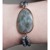 Wikkelarmband met grote edelsteen (zelf samenstellen)