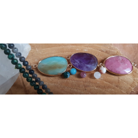 Wikkelarmband met grote edelsteen (zelf samenstellen)