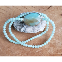 Wikkelarmband met grote edelsteen (zelf samenstellen)