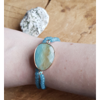 Wikkelarmband met grote edelsteen (zelf samenstellen)